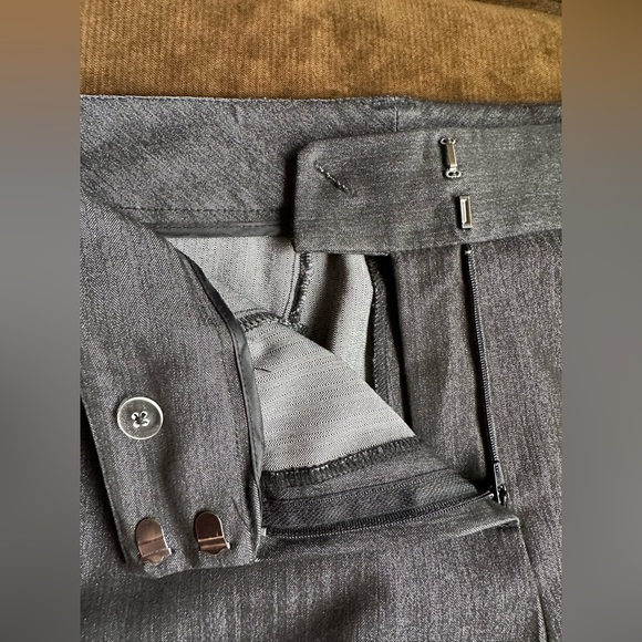 Larry Levine Gray Silver Wide Straight Leg Business attire With Pockets SZ 14 - Picture 6 of 14